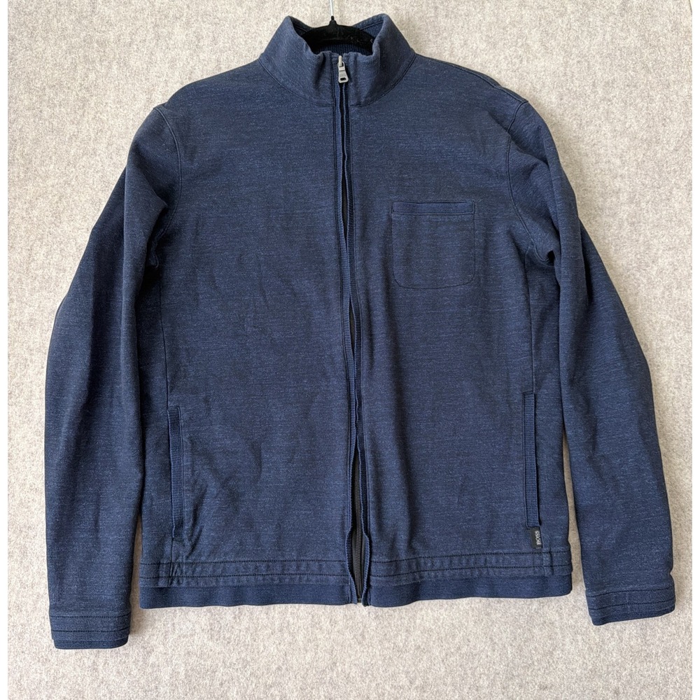 Hugo Boss Cannobio Full Zip Jacket Regular Fit Mens M Navy Blue Marl Cotton